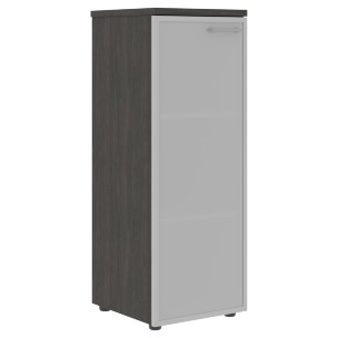 Шкаф колонка с стеклянной дверью в алюминиевой раме (L) и топом XMC 42.7(L) 432х432х